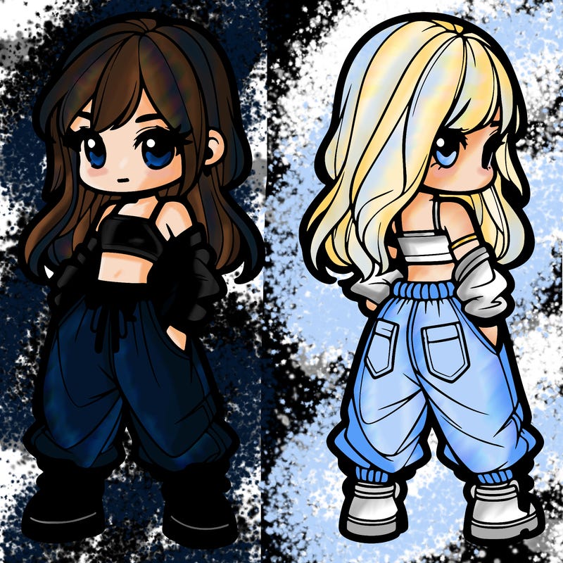 girl in crop top and baggy pants