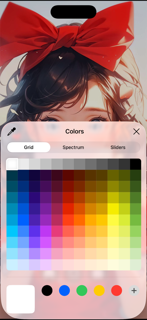 Top Anime Girl Wallpaper - Grille de sélection de couleurs pour personnaliser les arrière-plans de fonds d'écran de filles d'anime