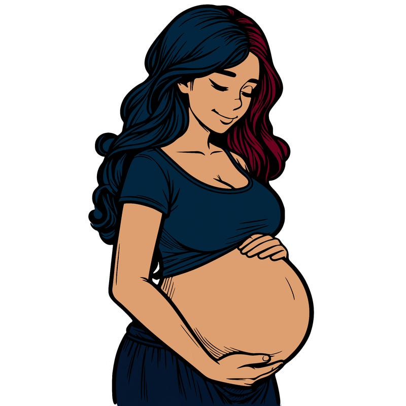 woman heavily pregnant realistic