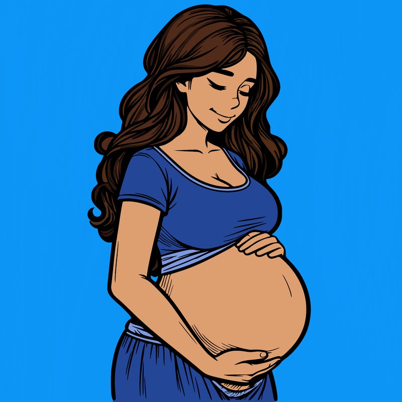 woman heavily pregnant realistic