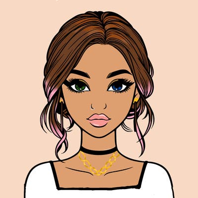 realistic girl with makeup on