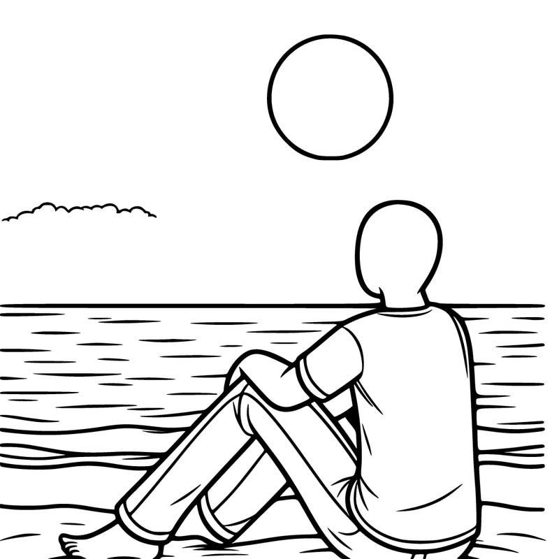 𝑚𝑒 𝑠𝑖𝑡𝑡𝑖𝑛𝑔 𝑜𝑛 𝑡ℎ𝑒 𝑏𝑒𝑎𝑐ℎ 𝑎𝑡 𝑠𝑢𝑛𝑠𝑒𝑡