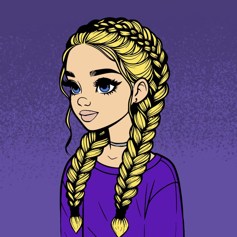 realistic girl with braids