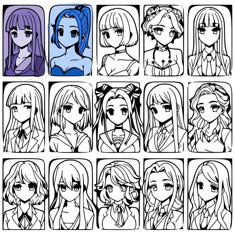 girls that look diffrent anime