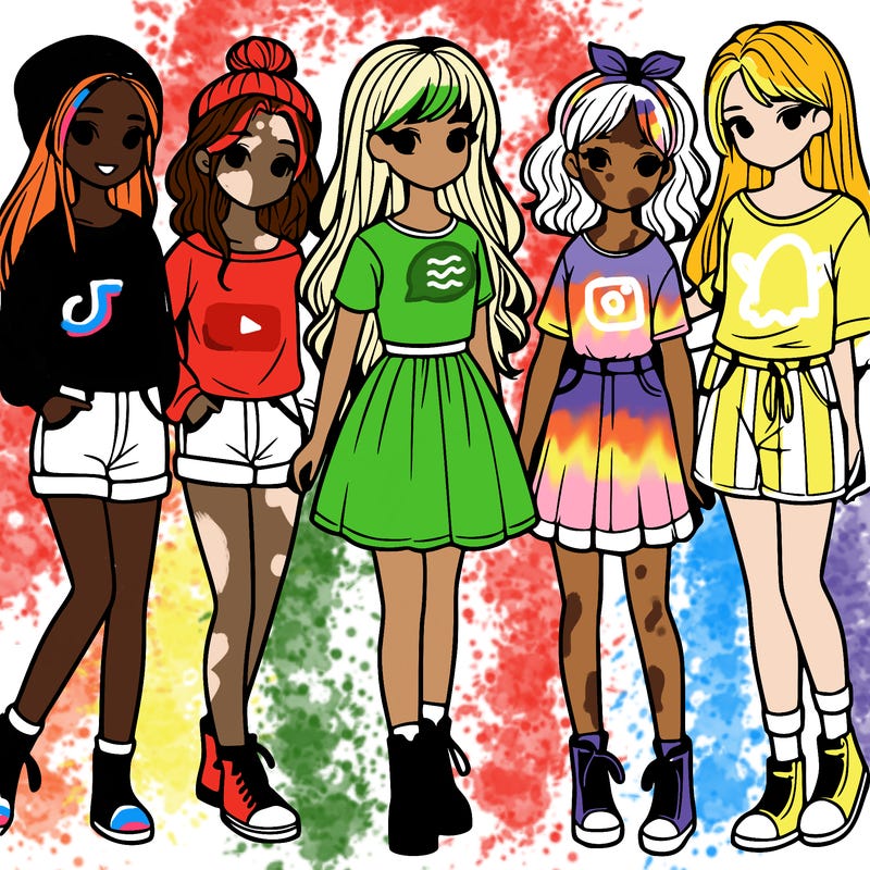 a group of five girls