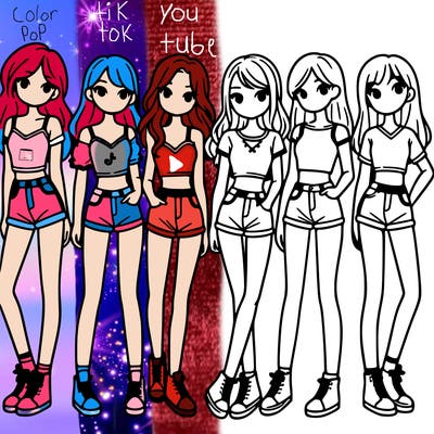 a group of girls wearing crop tops and shorts