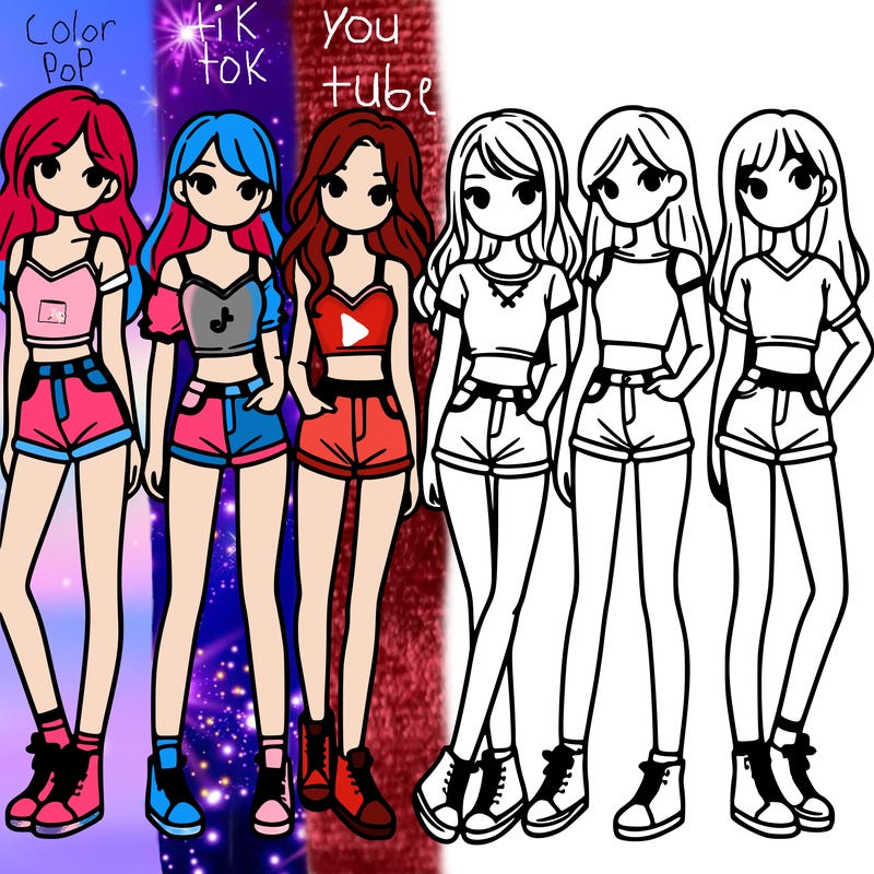 a group of girls wearing crop tops and shorts