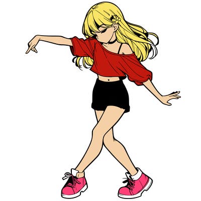 realistic girl danceing
