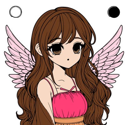 realistic girl with wings