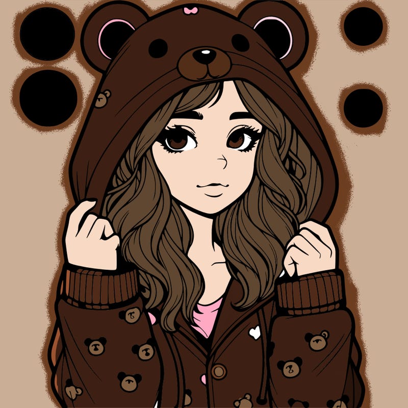 realistic girl in a animal pjs hoodie