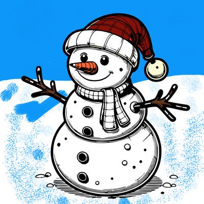 realistic christmas snowman