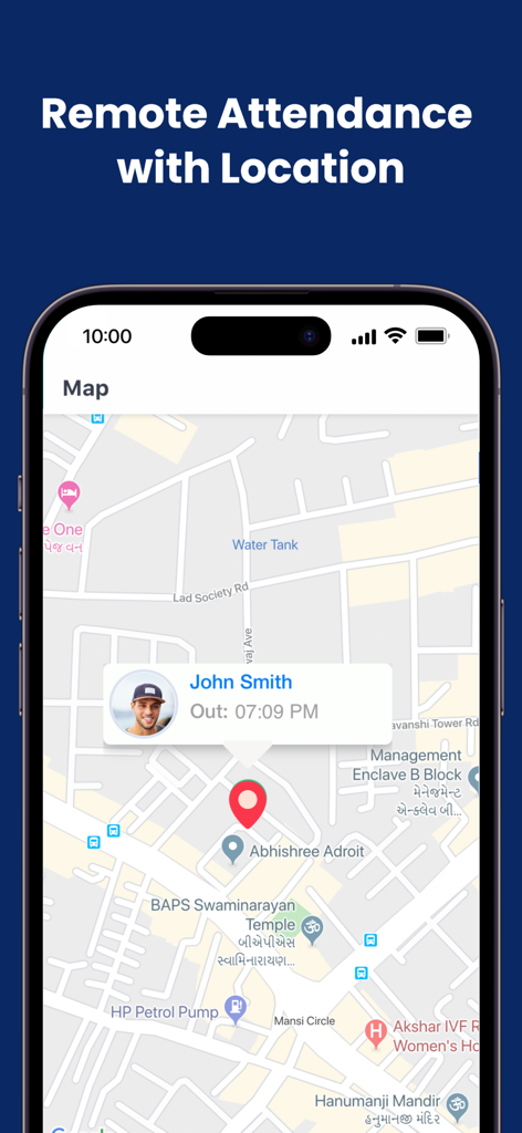 Time Tracker & Hours Tracker - Time Trackerアプリ。マップ上で従業員の遠隔出勤とGPS位置を表示