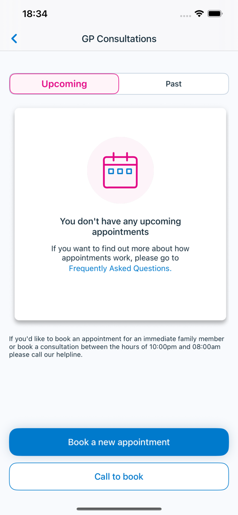 Benenden Health - Benenden Health app interface for booking and managing GP consultations
