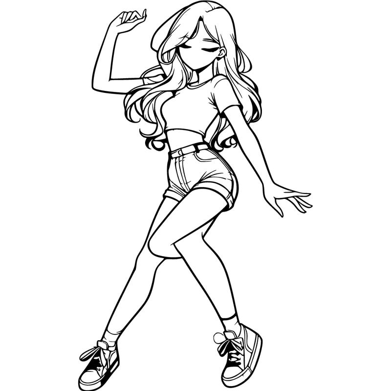 realistic girl dancing