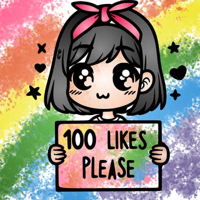girl holding sign saying 100 likes please