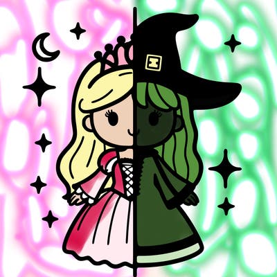 split princess and witch