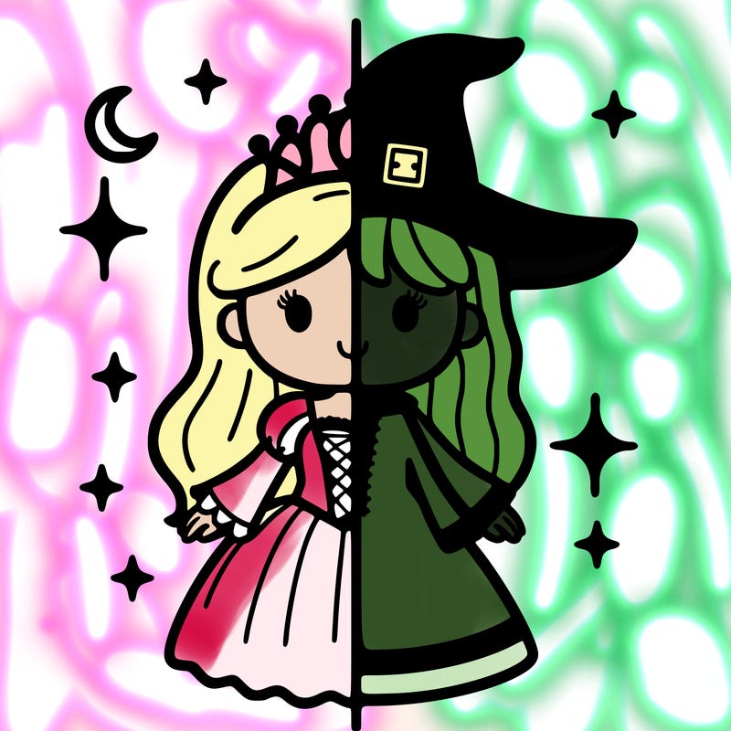 split princess and witch