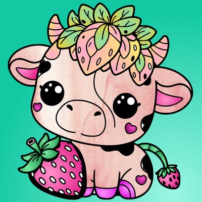 cute strawberry cow