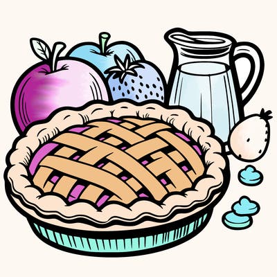 a pie of food