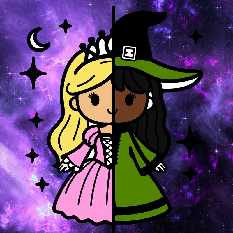 split princess and witch