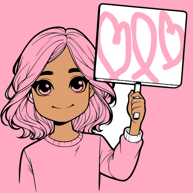 realistic girl holding up a sign