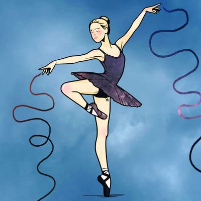 realistic person doing ballet