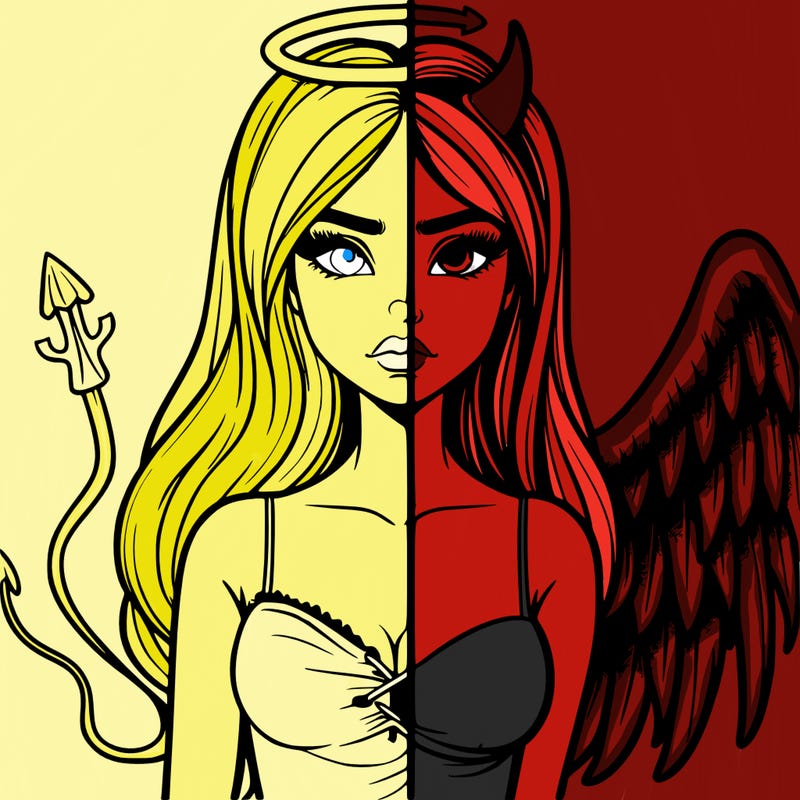 devil vs angel realistic girl