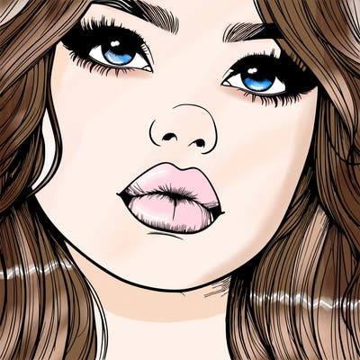 really realistic girl with lips