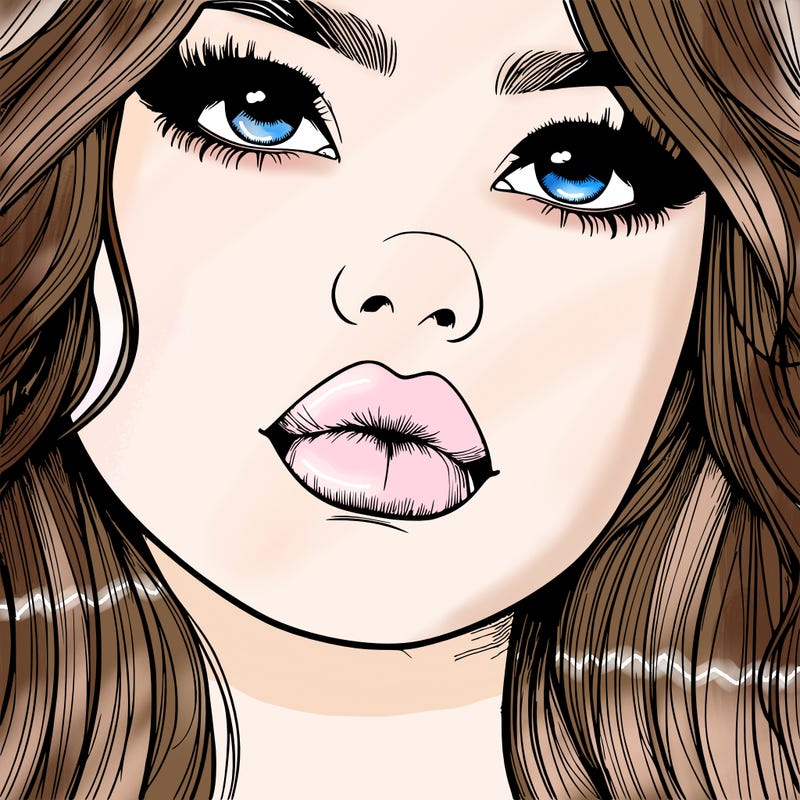 really realistic girl with lips