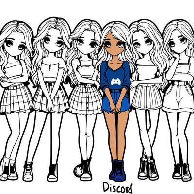 a group of girls realistic