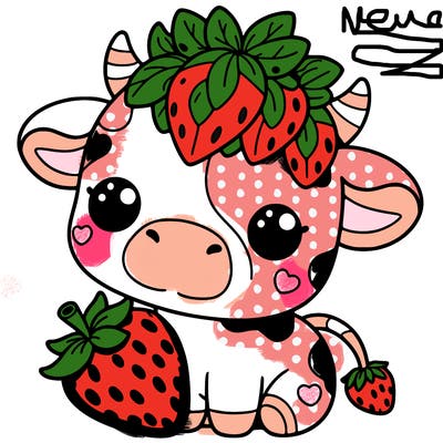cute strawberry cow