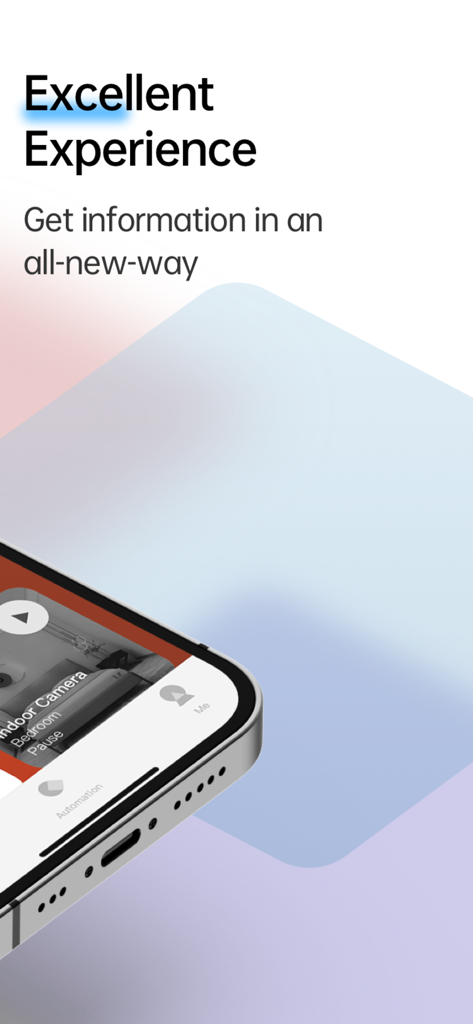 LifeSmart - Smartphone screen showing LifeSmart app indoor camera feed for home security and remote monitoring