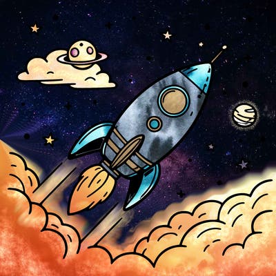 rocket in space