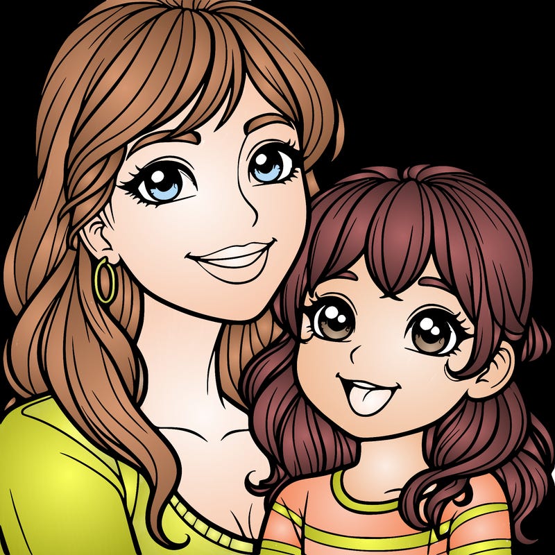 mom and her daughter realistic
