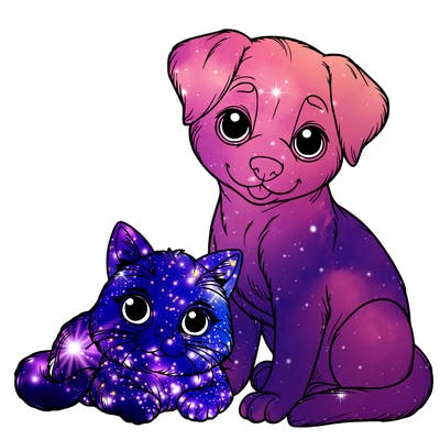 realistic cat and dog