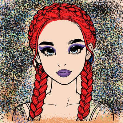 realistic girl with braids