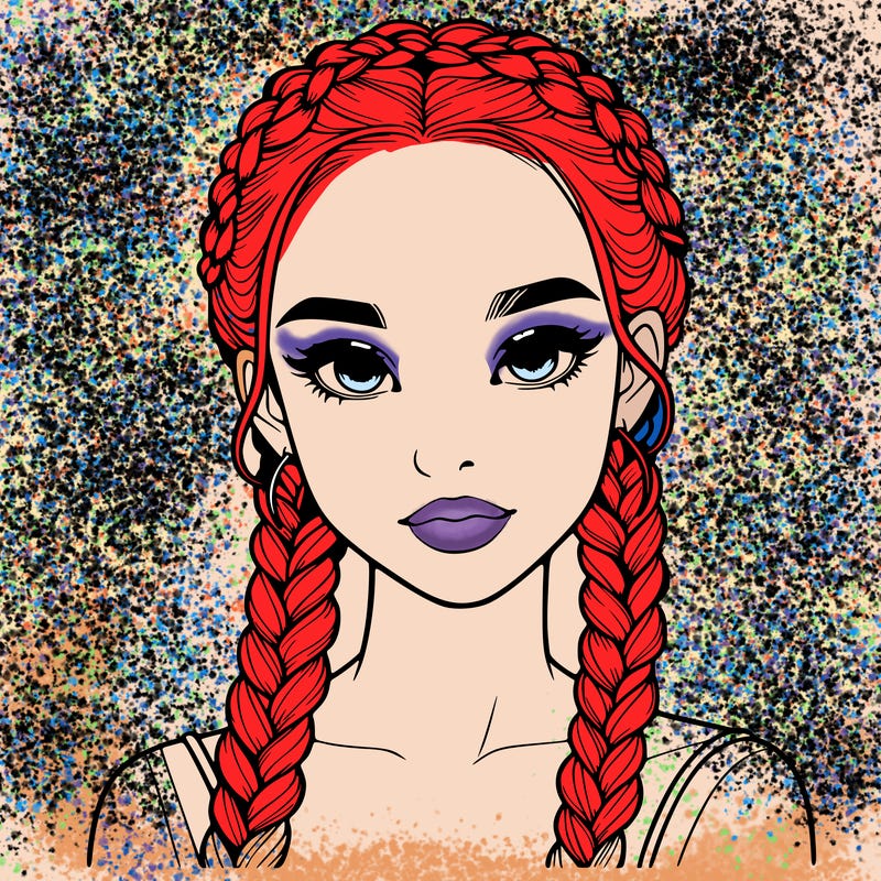 realistic girl with braids