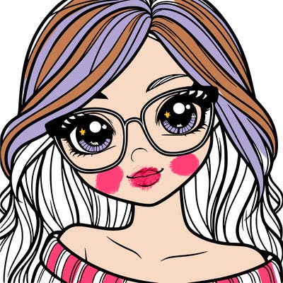 girl with beautiful eyes, hair, and glasses