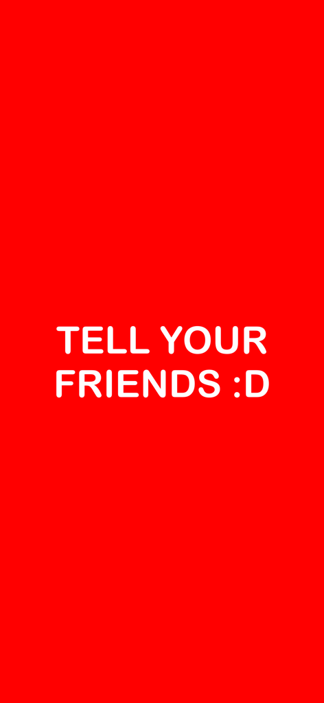 CubanFlow Radio - Red background screen with white text saying Tell Your Friends in the CubanFlow Radio app