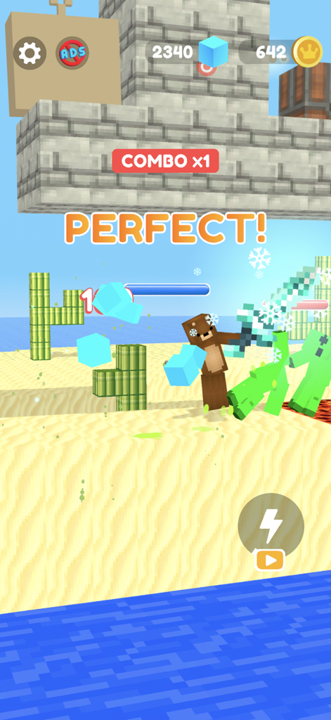 Ninja Sword: Ragdoll swordsman - Un personaje ninja de bloques derrota enemigos en un juego de lucha de espadas pixelado.