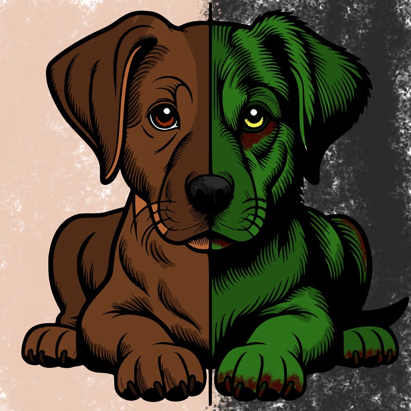 realistic dog split picture