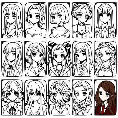 girls that look diffrent anime