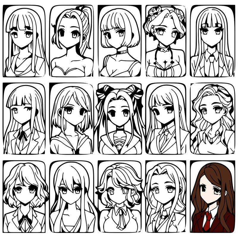 girls that look diffrent anime