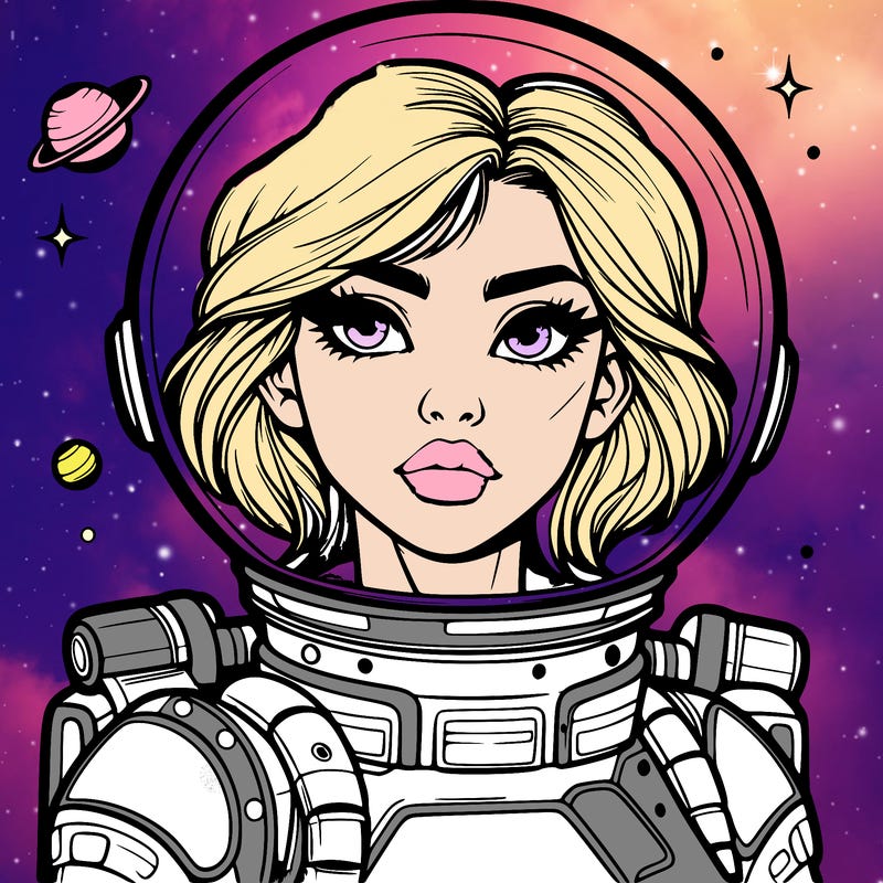 realistic space woman