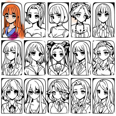 girls that look diffrent anime