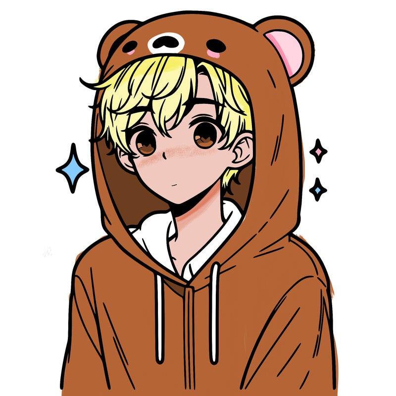 a 17 year old boy in a cute animal hoodie