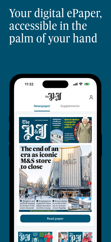 Digital ePaper version of The Press and Journal Scotland newspaper on a mobile phone screen
