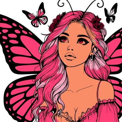 butterfly fairy realistic girl