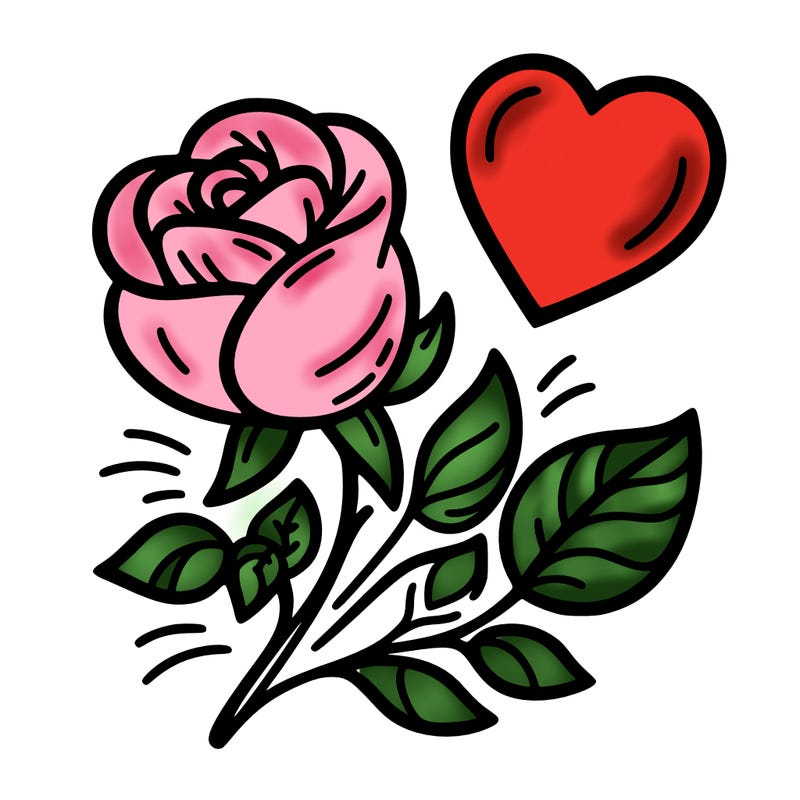 rose and heart