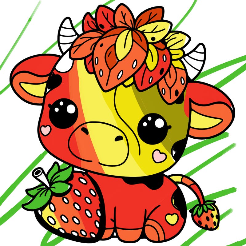 cute strawberry cow